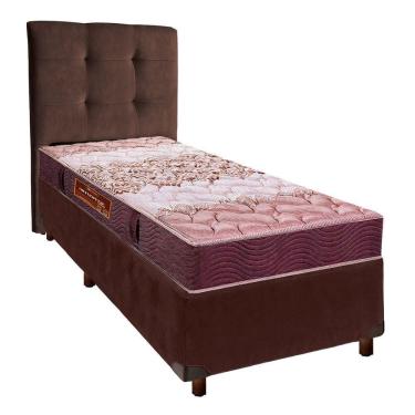 Imagem de Cama + Box Marrom E Colchão D26 Solteiro - Ortophedic Sankonfort + Cabeceira
