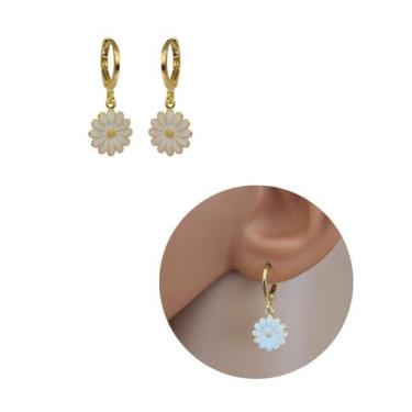 Imagem de Brinco Infantil Florzinha Primavera Folheado Ouro 18k - MIXFOLHEADOS