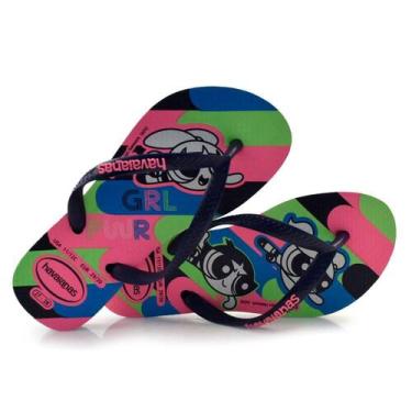 Imagem de Chinelo Infantil Havaianas Slim Powerpuff 4149886, 31/32, Colorido