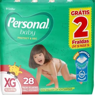Imagem de Fralda Descartável Personal Baby Protect & Sec XG 11,5 a 15kg Leve 28 Pague 26 Unidades