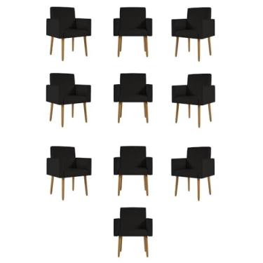Imagem de Kit 10 Cadeiras Poltronas Decorativa - Escritório - Recepção Cor:preto