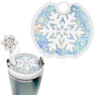 Imagem de Floco de neve Stanley Cup topo de palha, acessórios de Natal para copos stanley H2.0 1,134 g, acessórios Stanley Cup Presente de Natal para crianças meninas