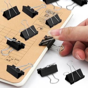 Imagem de Conjunto de 12 clipes de fichário para uso em mesa de escritório, grampos organizadores de papel, clipes de gerenciamento de arquivos para casa, estudo e trabalho (preto, 25 mm x 11 mm x 43 mm)