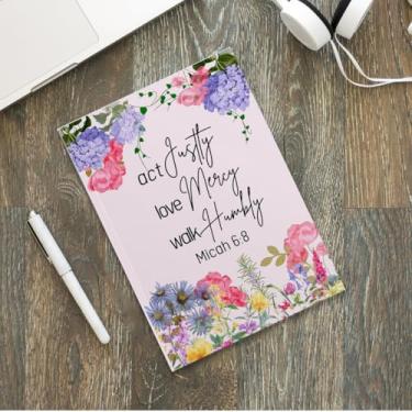 Imagem de Caderno bíblico, presentes cristãos para mulheres, cadernos de diário para anotações de planejador, cadernos cristãos, versículo bíblico, diário de oração, diário floral inspirador - 1