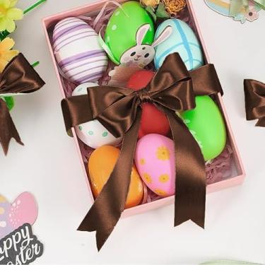 Imagem de Rolo de 7/20.3 cm, fita de cetim para embrulho de presente, casamento, artesanato, Natal, Páscoa, floral, cabelo, decorações de convites e mais marrom