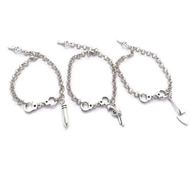 Imagem de Ishaou 3 pulseiras parceiras no crime, conjunto de pulseiras de melhores amigos, pulseiras de amizade, joias de algemas, presente para irmãs, presente de grupo de amigos, One Size
