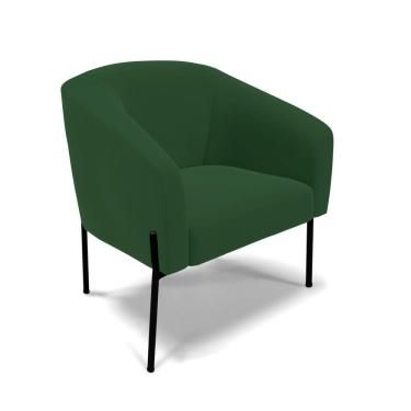 Imagem de Cadeira Sala De Jantar Pé De Ferro Preto Stella Veludo D03 - D'rossi Cor Verde