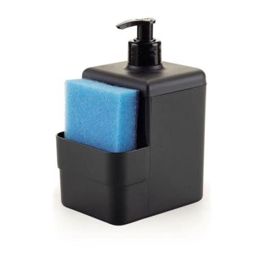Imagem de Dispenser De Detergente Líquido Porta Esponja Pia - Preto