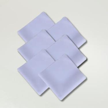 Imagem de Kit de Guardanapos Basic, 6 Peças, Tecido Oxford, 35x35cm, Mesa Posta, Decoração Elegante (Branco)