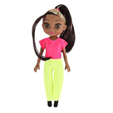 Imagem de Boneca Negra com Acessórios, 30cm, Kit Infantil com Pente, Espelho e Prendedores de Cabelo, Violet