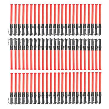Imagem de Bastao Sinalizador Kit 75 Unidades Transito Aeroporto Engarrafamento Balizador Fluorescente Segurança Proteçao Evento Manobrista Estacionamento