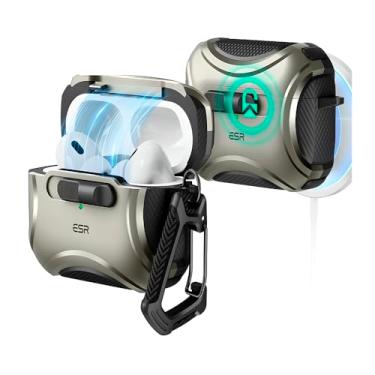 Imagem de Capa Cyber Series para AirPods Pro 2ª e 1ª Geração (Compatível USB-C/Lightning). Estojo Protetor com C4rr3g4m3nt0 M4g-S4fe, Trava de Segurança Anti Queda e Abertura Fácil. Cor Titânio