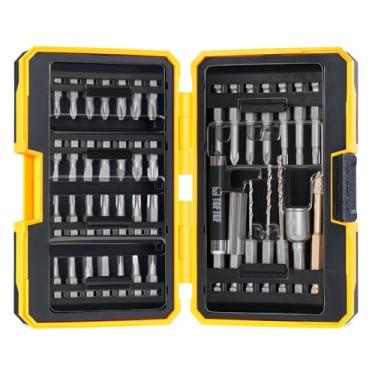 Imagem de TGFTGF Conjunto de brocas de chave de fenda de 42 peças, conjunto de brocas de aço magnético S2, incluindo hexagonal, à prova de adulteração, ranhurado, Phillips, soquete PZ com suporte de extensão