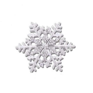 Imagem de Broche de floco de neve de cristal para mulheres e homens - strass inverno flor congelada alfinetes de lapela suéter cachecol chapéu vestidos terno mochila acessórios de roupas broches moda moda jóias