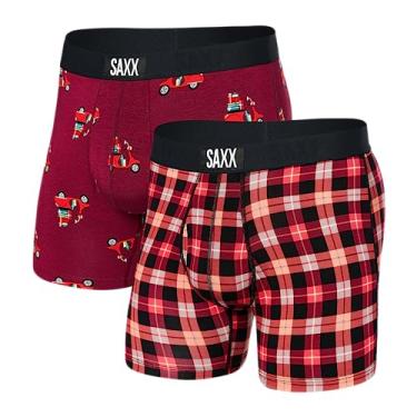 Imagem de SAXX – Cueca boxer ultra macia, pacote com 2 unidades com suporte integrado – Roupa íntima masculina, outono