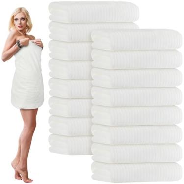 Imagem de SmoothNovelty Pacote de toalhas de banho de microfibra a granel 67 x 152 cm toalha de banho tamanho grande altamente absorvente extra grande secagem macia para chuveiro praia inverno salão esporte