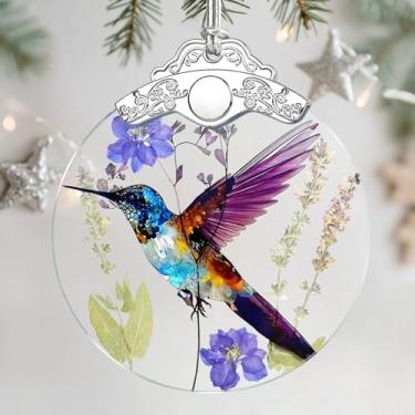 Imagem de Enfeite de Natal de beija-flor – Enfeite de árvore de Natal e decoração de férias, presentes para amantes de pássaros, presentes para amantes de beija-flor, presente de Natal e Natal