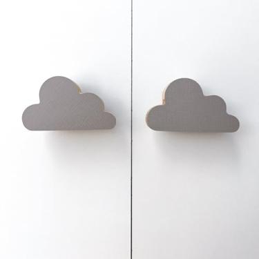 Imagem de 4 Puxadores Nuvem Cinza Infantil Gaveta Cômoda Móveis Porta