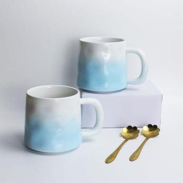 Imagem de TRUSTABOGE Caneca de café - Conjunto de canecas de cerâmica de 59 a 340 g com alça, caneca de latte com colher, caneca grande para mulheres, homens, ótima para chá de chocolate quente, seguro para