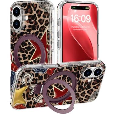 Imagem de DEENAKIN Capa para iPhone 16 Plus - Compatível com carregamento sem fio - Suporte multifuncional integrado - Capa protetora para celular com designs bonitos da moda para mulheres - estampa sexy de
