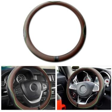 Imagem de Couslcd Capa protetora de roda de carro macia, respirável, antiderrapante, capas de volante para mulheres e homens, capa de volante de carro, ajuste universal para veículos de 38 cm, caminhão, SUV