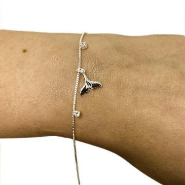 Imagem de Tornozeleira Folheada Prata 925 Legítima Sereia Feminina - Papillon Se