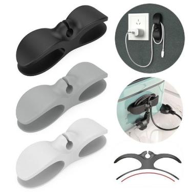 Imagem de 6 Enrolador Suporte Organizador Cabos Fios Silicone Adesivo - Y888