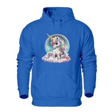Imagem de Blusa de Frio Feminina Abrigo Moletom Quentinho Estampa Unicornio Confortavel Macia