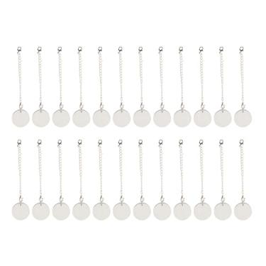 Imagem de SUNGOOYUE Conjunto de Chaveiro de Sublimação de 72 Unidades Em Branco, Correntes Pendentes de MDF de Aço Inoxidável para Pingentes Decorativos Personalizados, Ideal para Personalização de Canecas, Amantes de Artesanato (Prata)