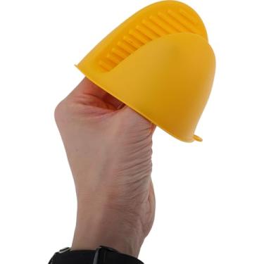 Imagem de Generic 1 peça de luvas de forno resistentes ao calor pinças de cozinha apenas lavar à mão silicone amarelo 8,4 x 11 cm