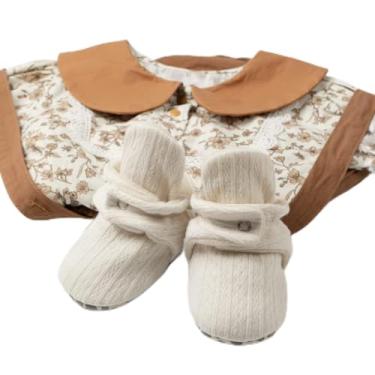 Imagem de Botas para bebês, meninos, meninas, antiderrapantes, quentes, de lã, essenciais para recém-nascidos, Branco, 12-18 Months Toddler
