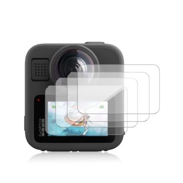 Imagem de YAJOJO Pacote com 4 protetores de tela para GoPro Max2,9H dureza vidro temperado para câmera GoPro Max 2, antiarranhões, sem bolhas, clareza HD