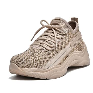 Imagem de Tênis Casual Feminino Jogging Pedrarias Creme Via Marte 23-4301-01