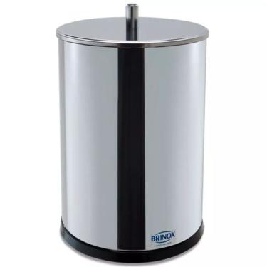 Imagem de Lixeira Inox Com Tampa 18,5x32cm 7,8 Litros - 3030203 - Brinox Lixeira Inox Com Tampa 18,5x32cm 7,8 Litros - Brinox