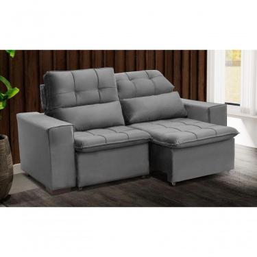 Imagem de Sofá Retrátil E Reclinável 150 Cm Classic Veludo Cinza