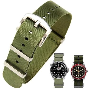 Imagem de Aoeiwv Pulseira de relógio de nylon balístico militar de 20 mm, 22 mm, com fivela pesada, macia, durável, impermeável, pulseira de reposição de nylon premium para homens e mulheres
