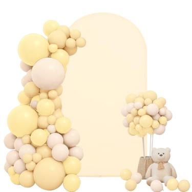 Imagem de FEINIGESI Capa Para Arco De Casamento 2,2 M, Bege, Elastano, Com Ajuste, Topo Redondo, Cobertura Elástica Dupla Face, Chiara, Pano Fundo Banquete, Festa Aniversário, Cerimônia, Chá Bebê, Decoração