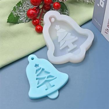 Imagem de 1 molde de silicone, árvore de Natal, floco de neve, faça você mesmo, aroma de gesso, molde de silicone para pingente de carro, artesanato de argila DIY