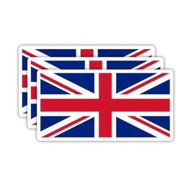 Imagem de (3 peças) Adesivos de bandeira do Reino Unido, adesivos de bandeira dos países - Decalques de vinil à prova d'água para laptops, copos, garrafas de água, livros, álbuns de recortes, tamanho 7 x 4 cm