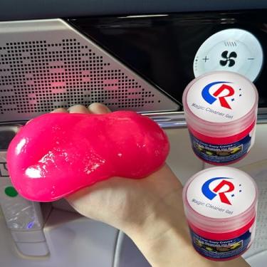 Imagem de CR CHRWLIN Pacote com 2 géis de limpeza de carro limpador de interior de carro Putty Slime Ferramentas de detalhamento automático Kit de limpeza universal de remoção de poeira para acessórios de carro