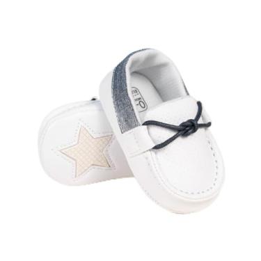 Imagem de Sapatos Oxford para bebês meninos mocassins de couro PU borracha e sola macia sapatos vestidos de casamento, A03/branco, 12-18 Months Toddler