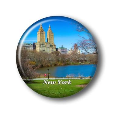 Imagem de Ímã de geladeira New York City Central Park Ímãs de geladeira de vidro cristal 3D viagem cidade de Nova York lembrança colecionáveis presentes decoração de geladeira