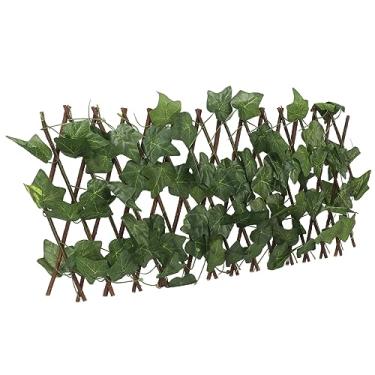 Imagem de Domary Planta de Sebe de Topiaria Artificial Cerca de Sebes Proteção Solar Expansível à Prova D'água, Madeira Real, Tela de Privacidade, UV, Uso Interno e Externo, Fácil (Folhas de trepadeira da