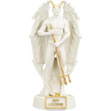 Imagem de Estátua Exu Lúcifer Imagem Umbanda Candomblé (Cor Mármore Dourado)