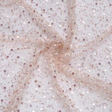 Imagem de WEBEEDY Tecido de tule com glitter de 2 jardas com lantejoulas e miçangas, 138 cm de largura, tecido de tule bordado, faça você mesmo, tecidos artesanais de costura para fantasia de noiva, corredores