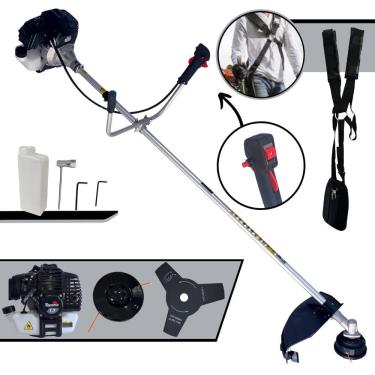 Imagem de Roçadeira Multifuncional Toyama RT43LB-25A Motor 2 Tempos 43cc 10.000rpm 1,7HP de Potência Cortador de Grama Com Cabeçote de Nylon + Lâmina 3 Pontas