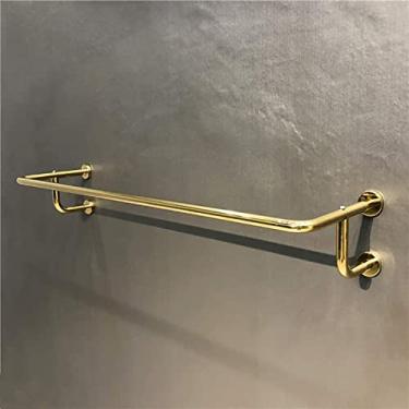 Imagem de SnamicE Arara de roupas de tubo industrial, suporte de ferro para pendurar na parede, suporte de roupas de metal, cabide de roupas, 60 x 30 x 15 cm