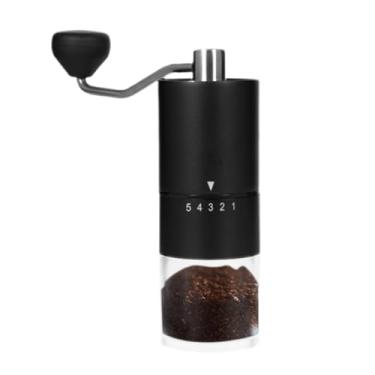 Imagem de Moedor de café com manivela – configurações ajustáveis, moedor de feijão manual portátil | Moedor de café em pó, acessórios de cozinha doméstica para viagem de negócios