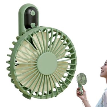 Imagem de Ventilador pequeno portátil - Ventiladores de mão Samll recarregáveis, acessórios de viagem portáteis de de 3 velocidades, resfriamento de ar portátil para bolso e mesa