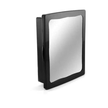 Imagem de Armário de Banheiro com Espelho – Instalação Embutir/Sobrepor – Completo e Pronto p/Uso - Organizador com Prateleiras para Banheiros Pequenos(1 ARMARIO PRETO)